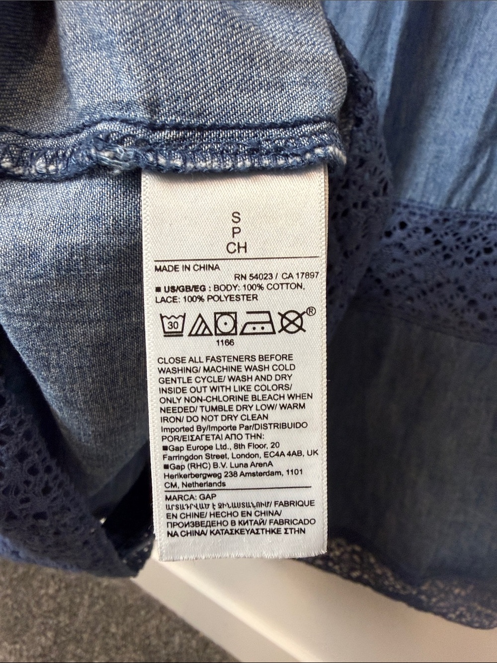 349. LoveShackFancy x Gap Denim Tiered Midi Dress 100% Cotton Size S - Picture 6 of 8